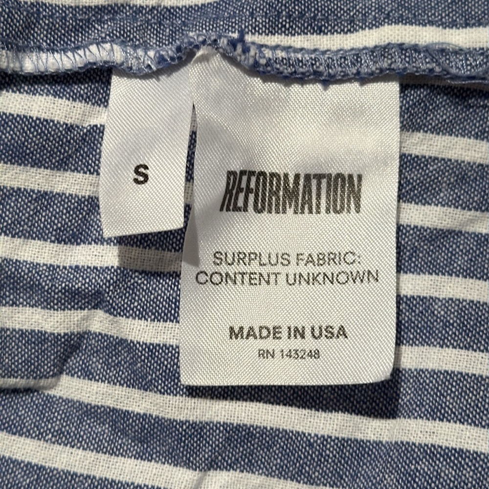 Reformation Striped Blue Women's Shorts - Picture 6 of 11